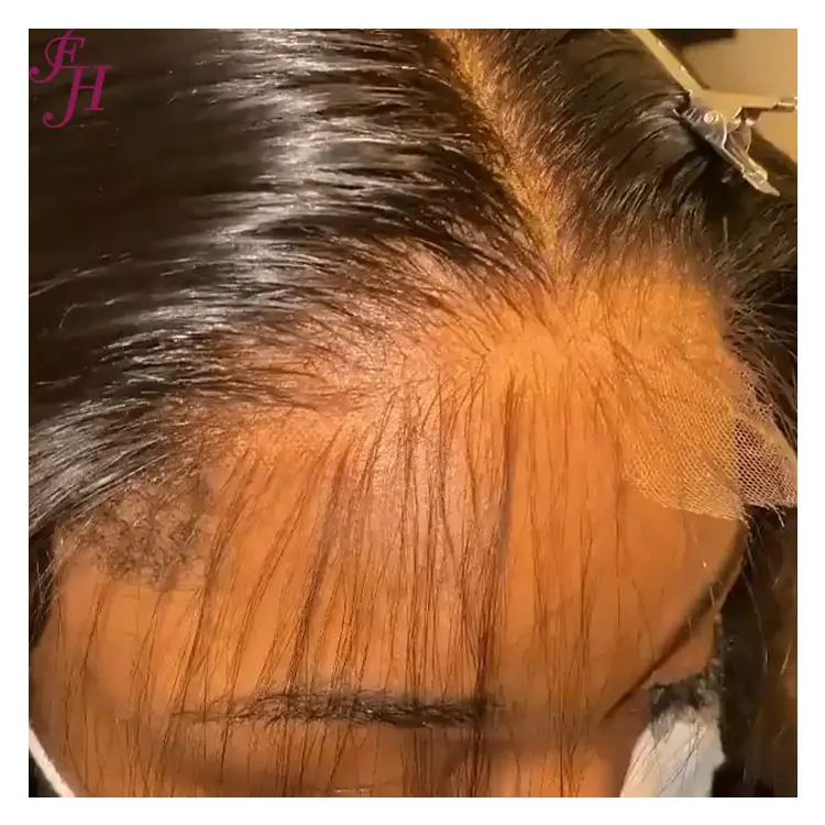 FH görünmez insan saçı Frontal doğal saç çizgisi çift çizilmiş işlenmemiş insan saçı dantel Frontal kulaktan Indiain