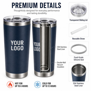 Custom Logo 20oz Stainless Steel Vacuum Insulated Tumbler <b>Double</b> <b>Wall</b> Travel <b>Mug</b> Matte Finish Multiple Colors - Product Image 2