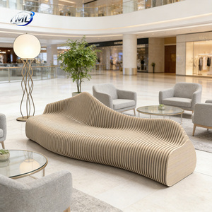 Muebles Modulares Hechos a Mano de Madera Sólida, Sofá Curvo de 2 Plazas, Moderno, para Exteriores, para Centros Comerciales, Entradas, Supermercados, Hogares, Bares, Hospitales - Product Image 5