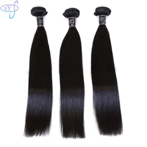 XYS 100% Natural Human Hair Extension, Unprocessed Raw Brazilian Hair Bundles, Free Shipping Cheap Ombre Hair Extensions