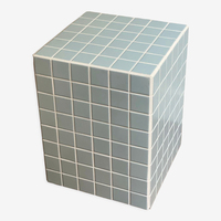 2025 Moderne Cube Mosaïque Bleu Ciel Joint Blanc Ora Table D'appoint pour Canapé, Chevet ou Plante Étagère
