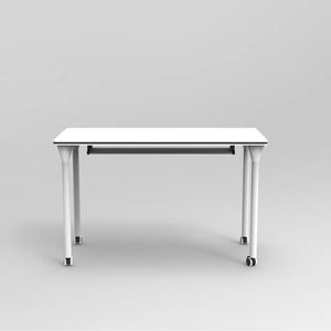 Classrom universitaire double table cadre en acier livre panier mobile <span class=keywords><strong>gratuit</strong></span> combiné rond groupe chat pliable 1.2m 1.4m longue table - Product Image 4