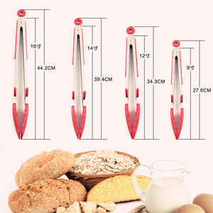 7 9 12 Inch Stainless Steel Plastic Silicone Salad Bread Cooking Food <strong>Serving</strong> <strong>Tongs</strong> - Product Image 3