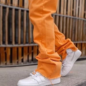 Jeans personnalisés pour hommes, coupe évasée tendance orange, coupe décontractée, denim extensible de qualité supérieure - Product Image 3