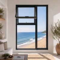 Fenêtres à battants inclinables et pivotants à rupture de pont thermique, design européen, cadre en alliage d'aluminium, triple vitrage Low-E, isolation thermique, pour extérieur de villa