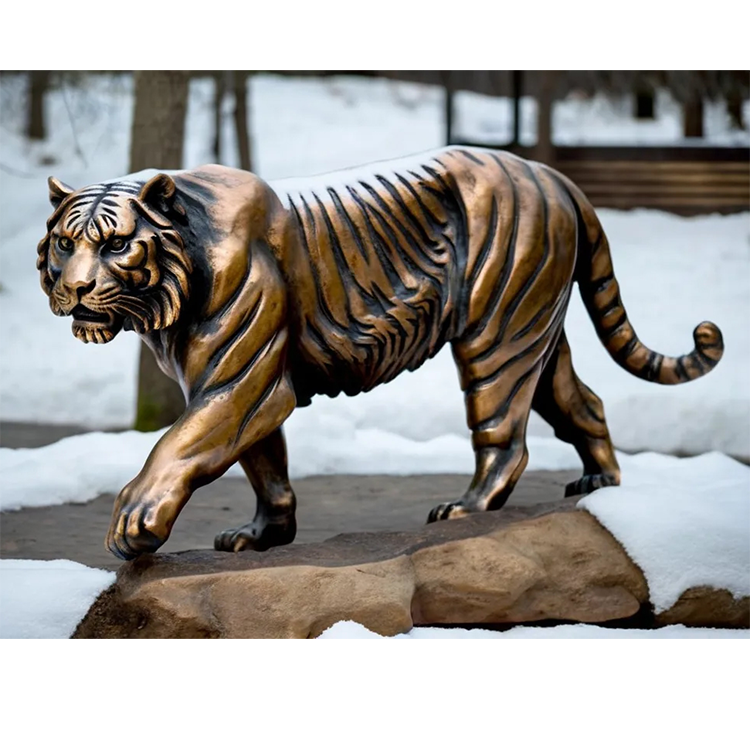 Giant Custom Tiger Statue Antique Bronze