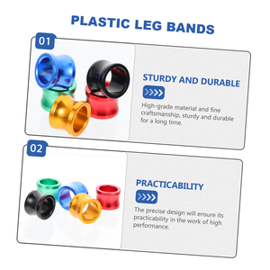 Bague en aluminium de 8 mm pour oiseaux, perroquets, pigeons – Accessoires pour pattes, entraînement au vol, identification - Product Image 3