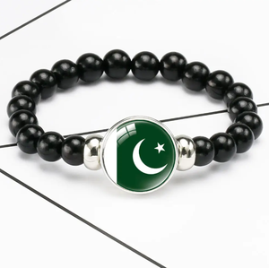 Bracelet élastique <span class=keywords><strong>noir</strong></span> avec drapeau <span class=keywords><strong>de</strong></span> la Jordanie, orné <span class=keywords><strong>de</strong></span> perles et <span class=keywords><strong>de</strong></span> cristaux, souvenir <span class=keywords><strong>de</strong></span> voyage patriotique, avec bouton-pression <span class=keywords><strong>de</strong></span> remplacement - Product Image 3