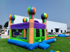 Château gonflable commercial pour enfants en forme de montgolfière avec toboggan, maison de saut gonflable en PVC pour la location événementielle - Product Image 5