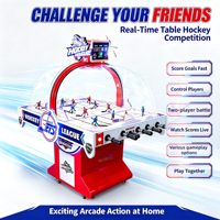 Mesin Game Arcade Bubble Hockey Profesional 2 Pemain, Dioperasikan dengan Koin, Dilengkapi Papan Skor Digital LED untuk Taman Hiburan FEC