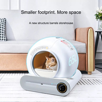 Kotak Pasir Kucing Pintar Terkontrol WiFi, Dilengkapi Aplikasi Tuya Smart, Pembersihan Otomatis, Pengendalian Bau, Rendah Kebisingan, Kapasitas 65L