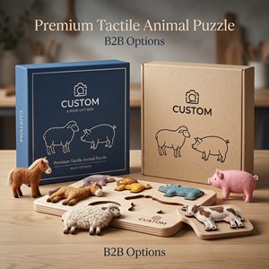 <span class=keywords><strong>Puzzle</strong></span> <span class=keywords><strong>in</strong></span> <span class=keywords><strong>Legno</strong></span> Montessori Personalizzato con <span class=keywords><strong>Animali</strong></span> della Fattoria, Gioco Educativo STEM per il Riconoscimento della Fauna Selvatica, Tavola di Abbinamento Colorata - Product Image 4