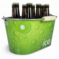 Seau à glace et bac à air galvanisé, décor de ferme personnalisé