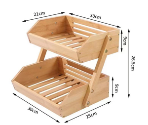 Sıcak satış bambu meyve sebze depolama sepeti ev sebze sepeti ürün depolama kafesleri 3 katmanlar - Product Image 5