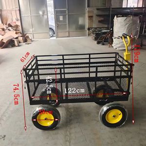 頑丈1000LBSスチールメタルガーデンカート180回転ハンドル13インチタイヤ1000LBSガーデンメッシュカートツールプラットフォームカート - Product Image 6