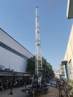 Mât télescopique auto-élévateur motorisé par treuil, monté au sol, télécommandé sur 15 m, 220 V, pour antenne de poutre et radioamateur