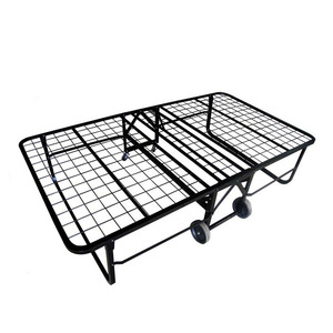 Cama Plegable Moderna para Hotel, con Base Metálica Negra, Colchón de Resortes, Cama Adicional Individual Móvil para Motel y Hotel - Product Image 4
