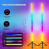 Luz Ambiental LED de Tres Secciones Telescópicas para Sala de Estar y Dormitorio, con Sincronización Musical, para un Ambiente Moderno