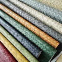 Tissus d'ameublement en cuir synthétique PU en gros, motif tissé perlé, dos en daim, simili cuir PVC