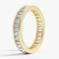 Maßgefertigter Kanal-Eternity-Ring aus 9K 10K 14K 18K Massivgold mit Laborgezüchteten Diamanten als Ehering
