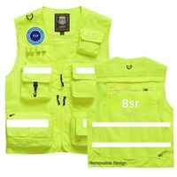 Achat groupé Gilet en polypropylène personnalisé avec logo, bandes réfléchissantes, pour personnel de sécurité, communications d'urgence, sauvetage incendie, extérieur