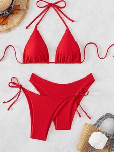 Classique trois pièces Bikini <span class=keywords><strong>maillot</strong></span> <span class=keywords><strong>de</strong></span> <span class=keywords><strong>bain</strong></span> femmes couleur unie Sexy ton unique serré dos nu <span class=keywords><strong>maillot</strong></span> <span class=keywords><strong>de</strong></span> <span class=keywords><strong>bain</strong></span> fendu <span class=keywords><strong>maillot</strong></span> <span class=keywords><strong>de</strong></span> <span class=keywords><strong>bain</strong></span> - Product Image 4