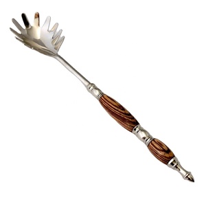 Stainless Steel <b>Pasta</b> Serving Spoon with Antique Wooden Designer Handle Flatware Set stainless steel rice serving spoon - Product Image 1