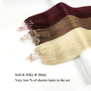 Extensions de cheveux multifonctionnelles en gros, cheveux vierges brésiliens Remy, micro-anneaux, boucles, lisses, sans nœuds, pour femmes - Product Image 5