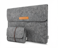 Sac de rangement pliable en feutre de laine gris personnalisé pour ordinateur portable, idéal pour les voyages et le bureau