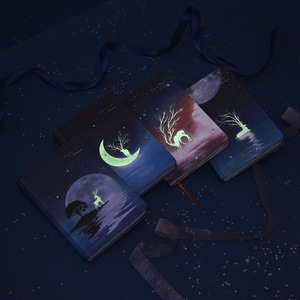 LABON noche luminosa libro de tapa dura fantasía bosque diario cielo Color página diario cuaderno manual - Product Image 5