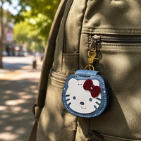 Pochette à écouteurs en forme d'oreille de chat, finition mate et effet ciré, porte-clés, porte-monnaie animal mignon, avec fermeture éclair, vente en gros, personnalisation OEM
