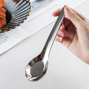 Cuchara de Sopa de Acero Inoxidable DFU200 SUS 316, Cuchara para Helado, Té, Arroz para Bebés, con Logotipo Personalizado, Cucharas Planas - Product Image 2