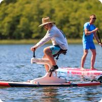 Vélos aquatiques gonflables SUP Bicycle PE + Metal Pedal Paddle Board Sport Yacht for Sea Water Adventures for Lake