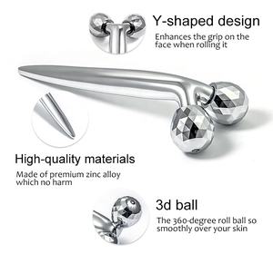 Massageador Facial Japonês em Forma de Y, Rolo Metálico 3D Rotativo 360 para o Rosto - Product Image 3