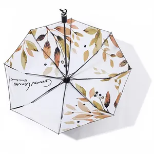 Parapluie de soleil pliable d'impression de fleur de parasol UV chaud d'amazon