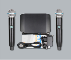 Sistema de micrófono inalámbrico portátil Rayco con 2 micrófono de mano inalámbrico para escenario fiesta de bodas en Iglesia GLXD24 - Product Image 6