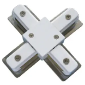 Binario a due vie bianco, tipo X, con possibilità di collegare dispositivi elettronici, ideale per installazioni elettriche e - Product Image 1