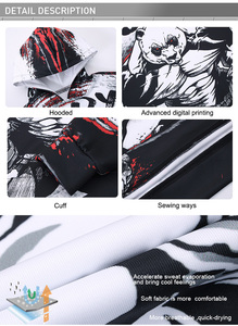 Moletom Masculino com Capuz para Outono, Preto, Estampa Gráfica Esportiva <span class=keywords><strong>Anime</strong></span> 3D, Estilo Rash Guard, Designer Streetwear para Homens - Product Image 2