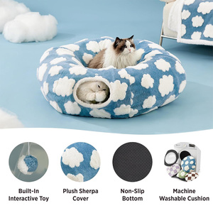 Cama para Gatos Plegable Personalizada Anyo, Diseño de Luna Llena, Terciopelo Shu con Colchoneta Central, Juguete para Gatos, Multifuncional, para Todas las Estaciones - Product Image 3