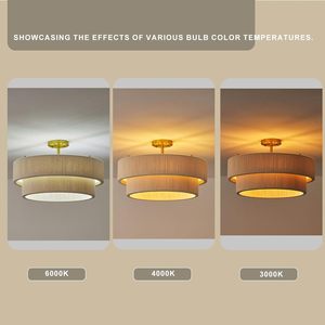 โคมไฟระย้าหวายสีขาวสไตล์โบฮีเมียน งานถักมือ สำหรับห้องนั่งเล่นและห้องนอน - Product Image 4