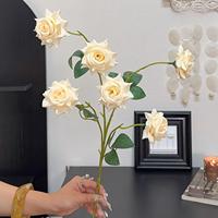 H33 6 Kunstmatige Rozen Kunstbloemen Creatieve Bloemdecoratie Raamdecoratie Fotografie Props voor Binnen Kerstdecoratie