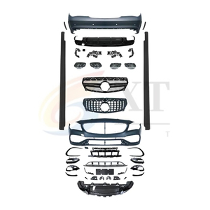 XT Auto parte Auto CLA <span class=keywords><strong>AMG</strong></span> stile per Mercedes-Benz W117 a CLA45 <span class=keywords><strong>AMG</strong></span> PP kit carrozzeria <span class=keywords><strong>paraurti</strong></span> anteriore griglia e gonna laterale 2013-2019 - Product Image 1