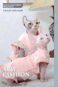 Pet Cat <b>Clothes</b> with Little Flying Sleeves Spring and Autumn Skirts Stylish Pet Apparel - Product Image 6