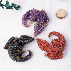 Natural Crystal Gravel Resin Dragon Drop Animal Patterned <strong>Rubber</strong> <strong>Doll</strong> for Office &amp; Home Crafts Decoration - Product Image 5