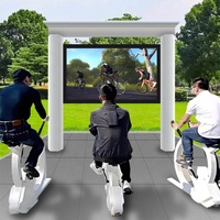 Salle de divertissement et de loisirs pour jeux vidéo : Vélo cinétique IA, salle de cyclisme virtuel, pédalage interactif multijoueur et compétitif en extérieur