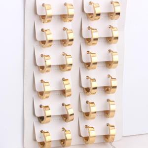 Ultima moda gioielli in acciaio inossidabile eleganti orecchini placcati in oro da donna orecchini piercing <span class=keywords><strong>antiallergici</strong></span> gioielli - Product Image 2