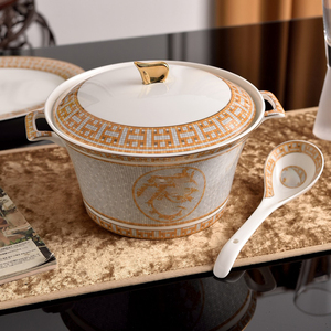 European Color Bone China Dinnerware Sets-Luxury Royal Gold Inlay High Quality Ceramic Gift Box Back <b>School</b> for Home Restaurant - Product Image 5