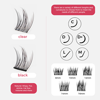 Cils en grappe DIY de qualité supérieure, légers, naturels, pré-collés, auto-adhésifs, sans colle nécessaire