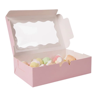 Boîte à gâteaux, biscuits, chocolats, cupcakes en carton recyclable avec fenêtre transparente, doublure en éponge, logo personnalisé en relief, vente en gros, cadeau