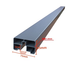 Main courante de balcon carrée avec fentes pour verre de 12 mm, forte capacité de charge, idéale pour <span class=keywords><strong>les</strong></span> immeubles de grande hauteur - Product Image 2